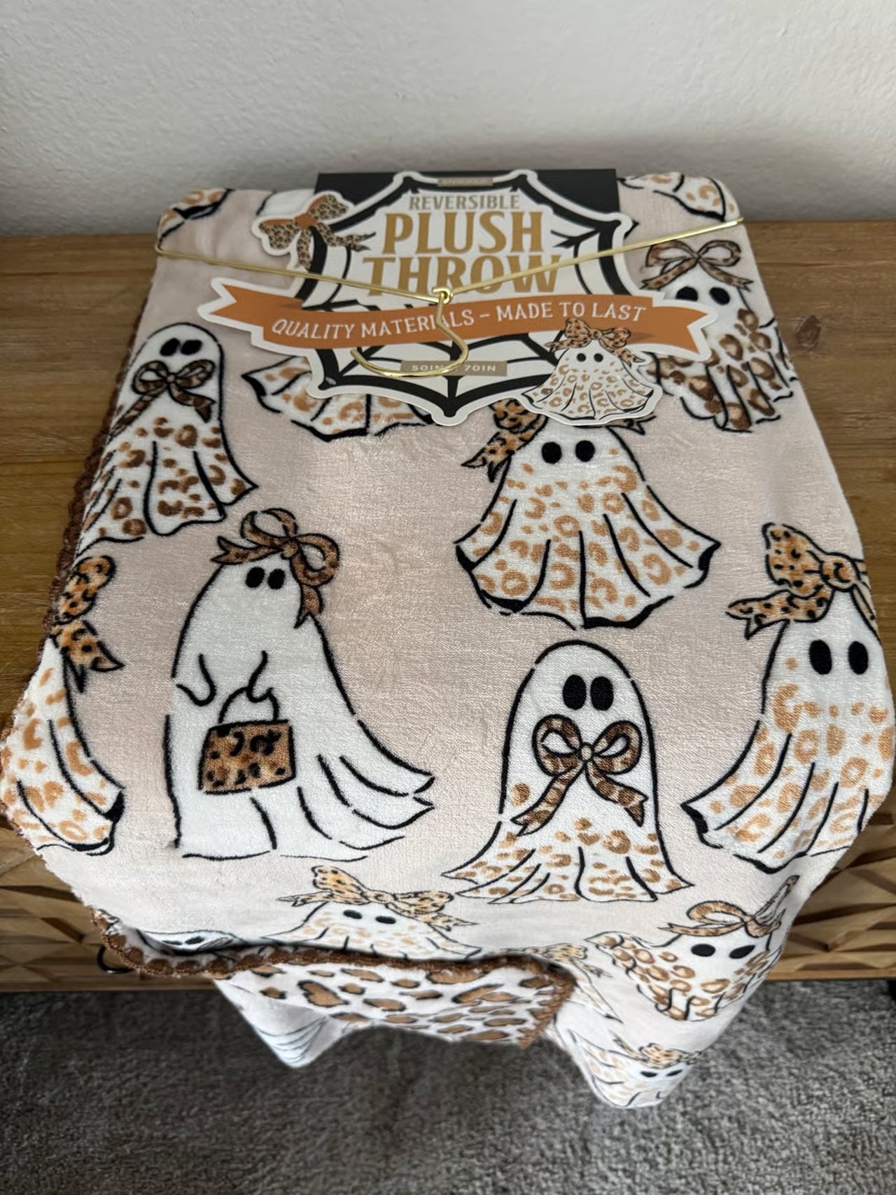 Reversible Cheetah Ghost Throw Blanket