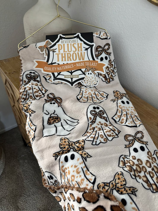 Reversible Cheetah Ghost Throw Blanket